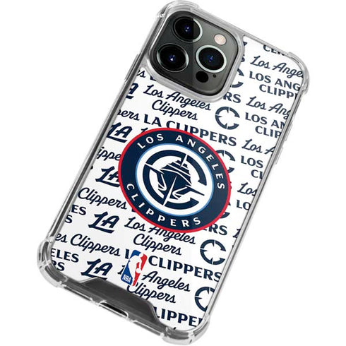 NBA Los Angeles Clippers Blast Text iPhone 14 Pro Clear Case